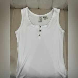 Joie White Button-Detail Tank Top